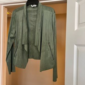 Sofia Vergara faux suede lightweight jacket Size L-Sage color Brand New